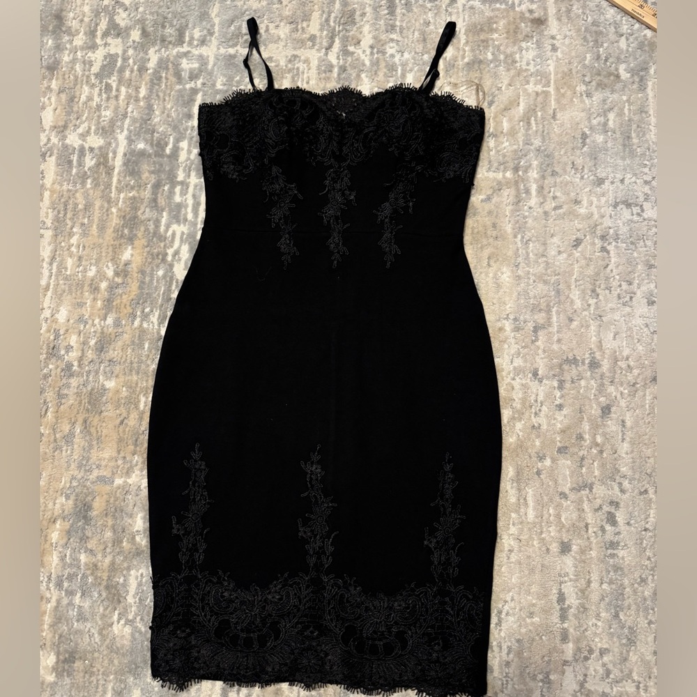 T.J.Maxx Black Strapless Lace-Trim Bodycon Dress